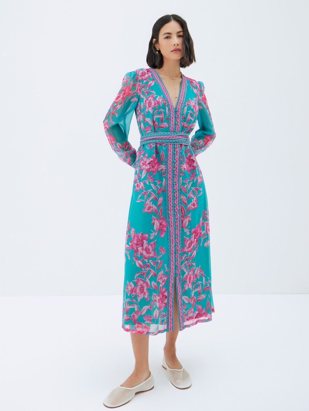 NWT. Naomi Turquoise Dress. Size 6 (10 UK).
